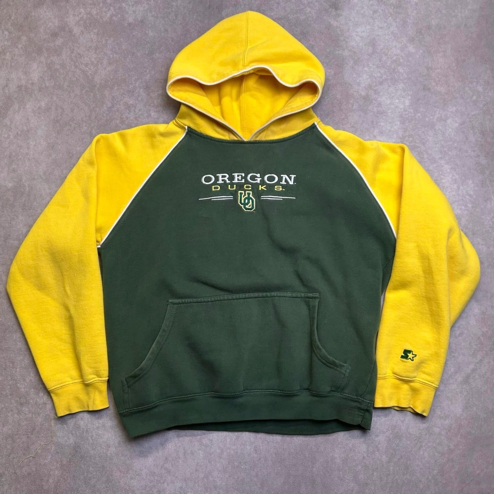 Starter Oregon Ducks Boys 18 Hoodie Green Yellow Embroidered Logo